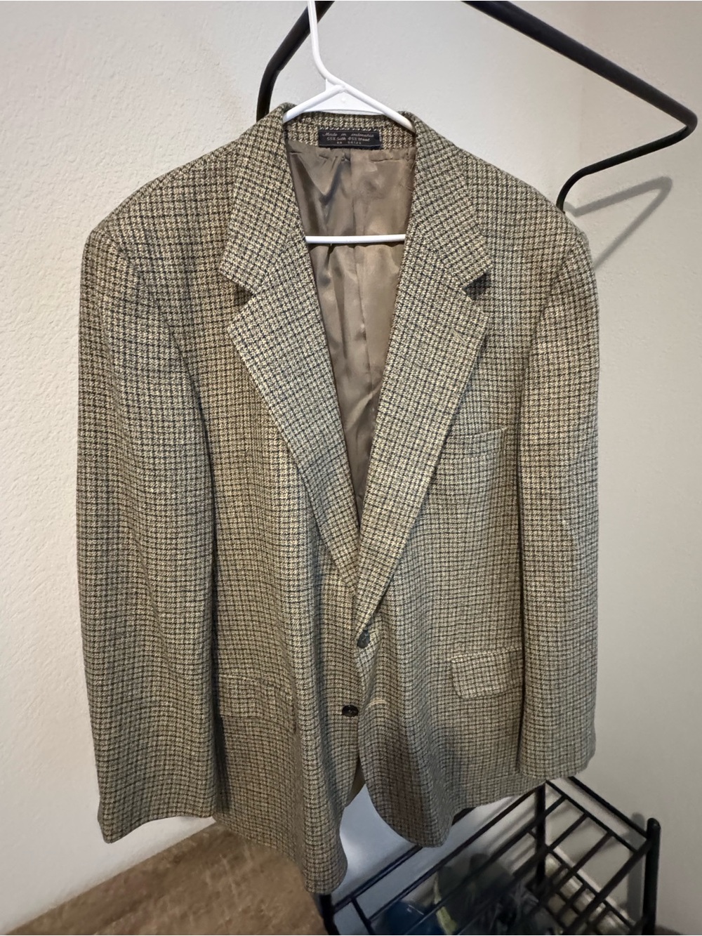 Men's Houndstooth Blazer - Taupe/Beige